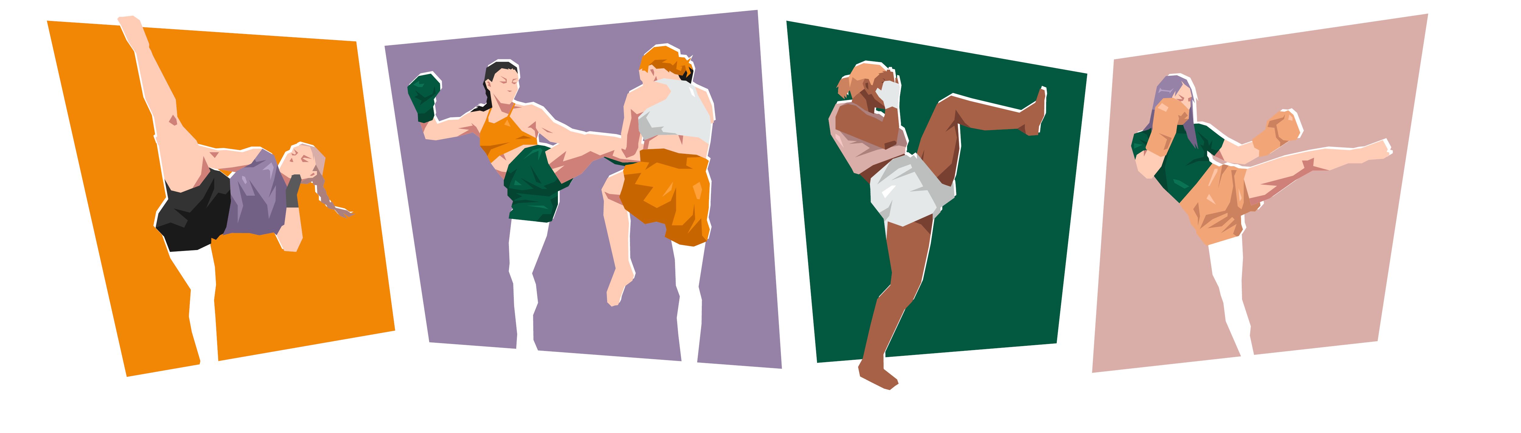 Faixa com ilustrações de autodefesa